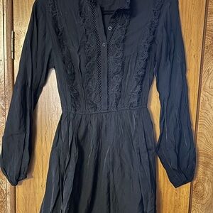 Elegant Black Lace Long Sleeve Dress